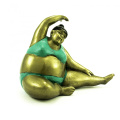 Hot sale bronze fat lady yoga sculpture